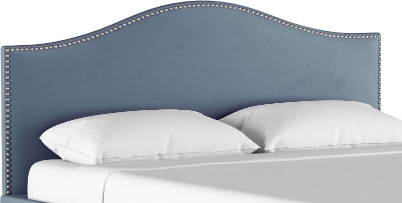Camelback Ocean Blue California King, California King Bed Upholstered Headboard