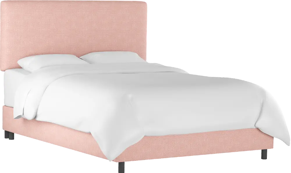 750BEDZMRSQ Contemporary Rose Pink Twin Upholstered Bed-1