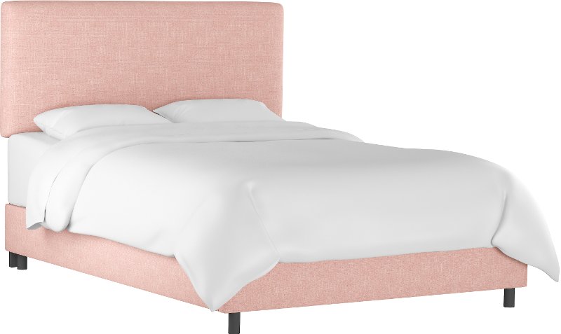 Contemporary Rose Pink Twin Upholstered, Pink Upholstered Twin Bed
