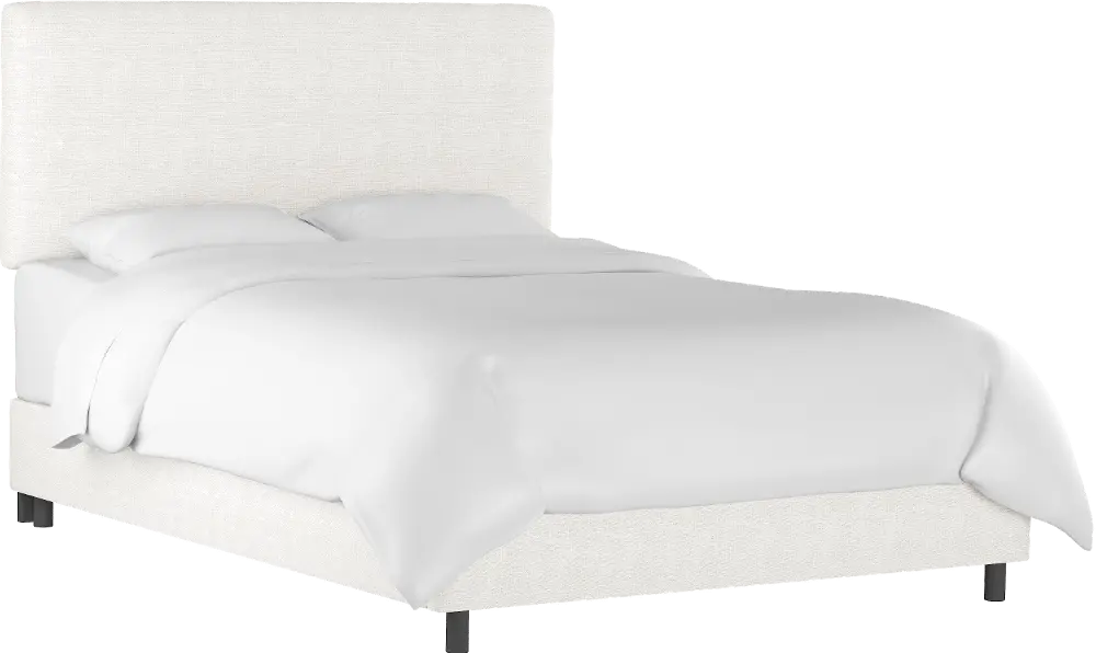750BEDZMWHT Contemporary White Twin Upholstered Bed-1