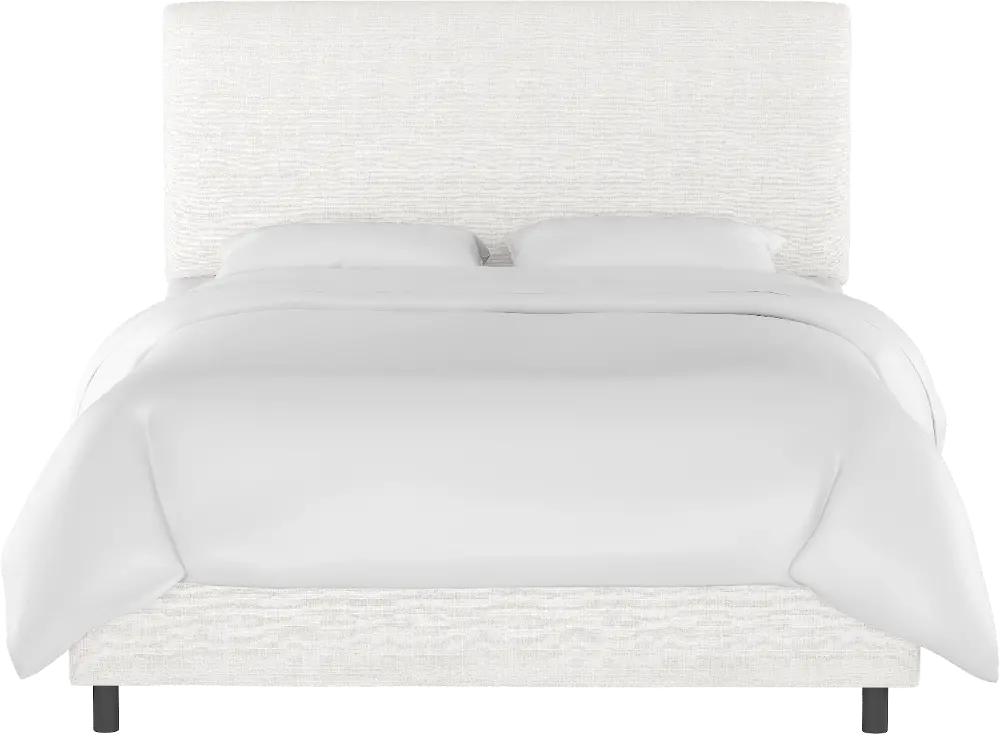 751BEDZMWHT Contemporary White Full Upholstered Bed-1