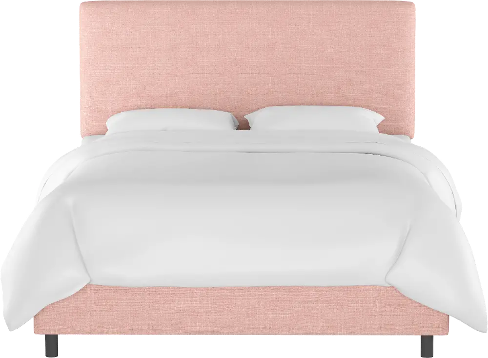 752BEDZMRSQ Contemporary Rose Pink Queen Upholstered Bed-1