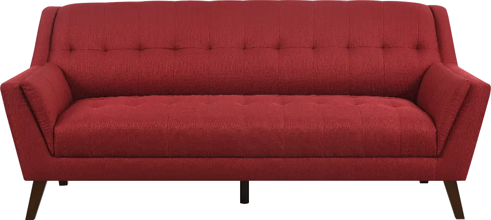 Celeste Mid-Century Modern Red Sofa-1