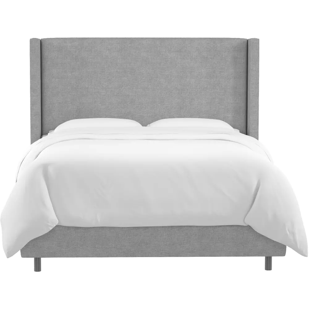 500BEDLNNGR Penelope Gray Upholstered Wingback Twin Bed - Skyline Furniture-1