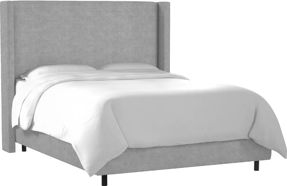 502BEDLNNGR Penelope Gray Upholstered Wingback Queen Bed - Skyline Furniture-1