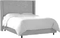 502BEDLNNGR Penelope Gray Upholstered Wingback Queen Bed - Skyline Furniture