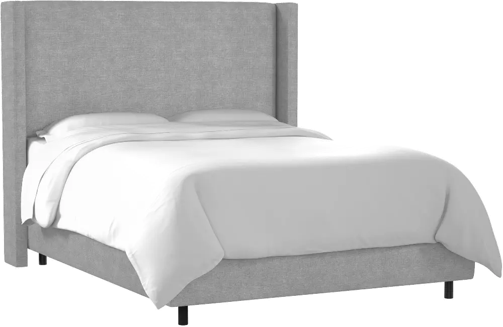 503BEDLNNGR Penelope Gray Upholstered Wingback King Bed - Skyline Furniture-1