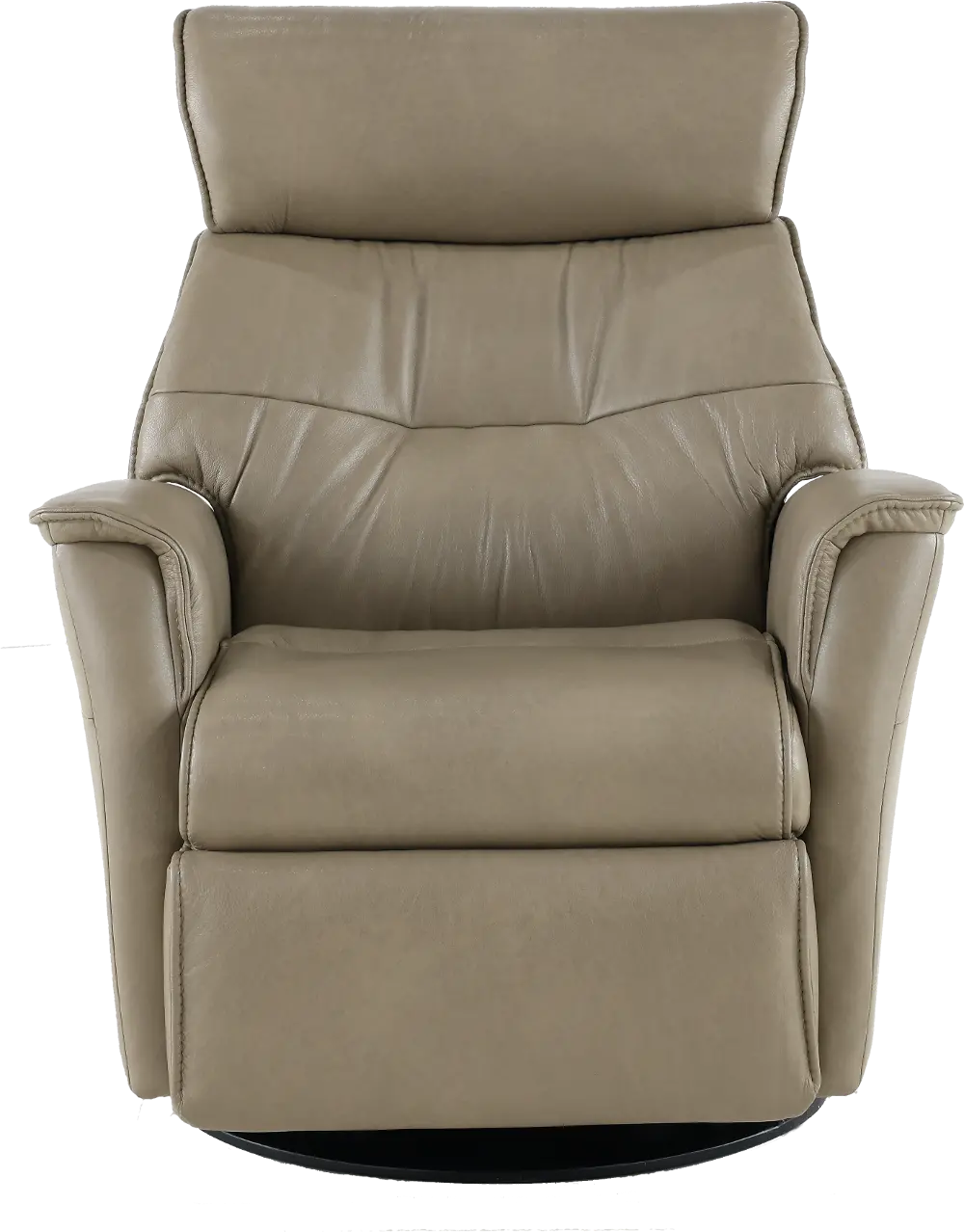 Captain Dove Beige Large Leather Swivel Glider Power Recliner-1