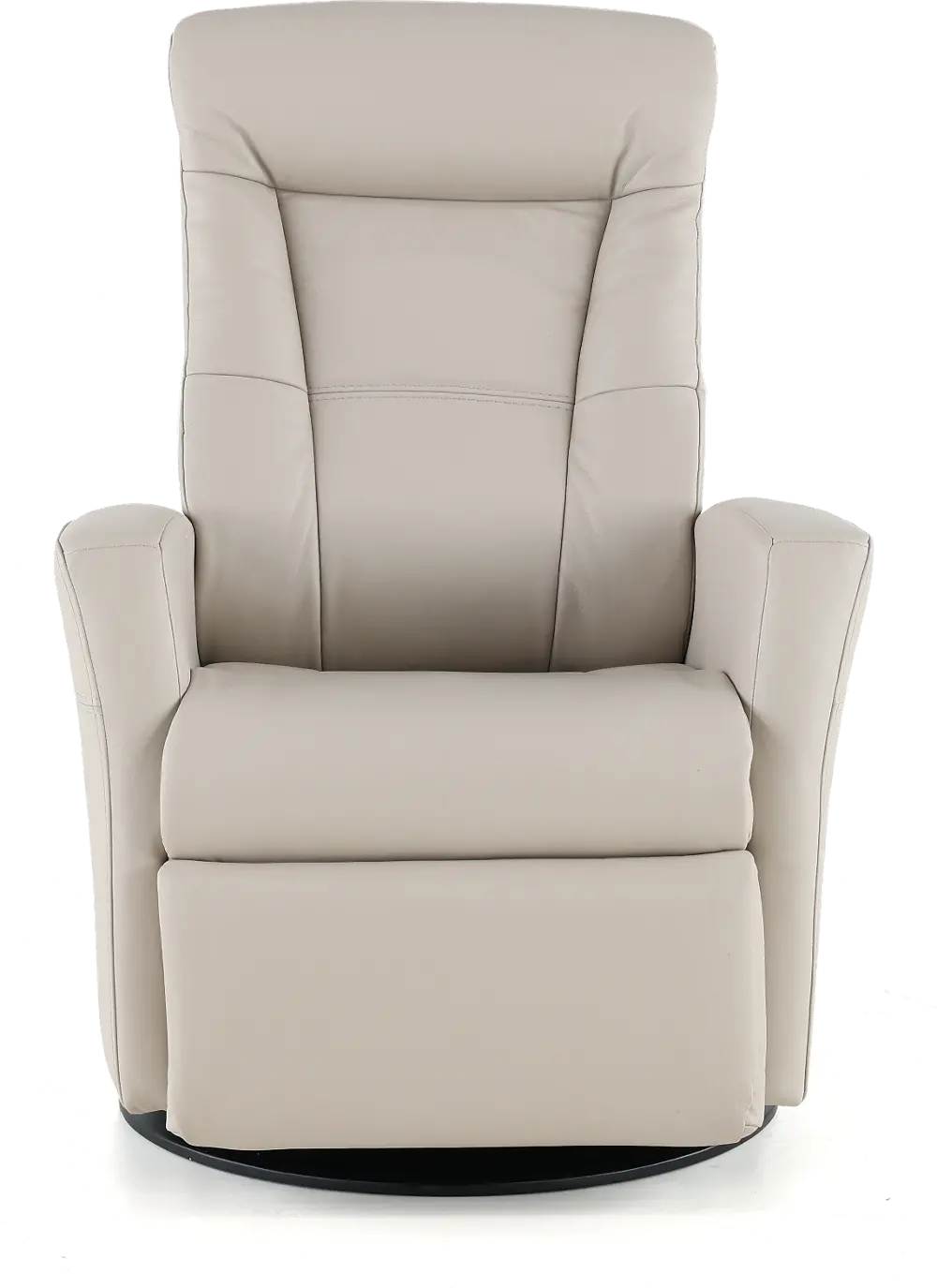 Grove Gray Large Leather Swivel Glider Power Recliner with Adjustable Headrest-1