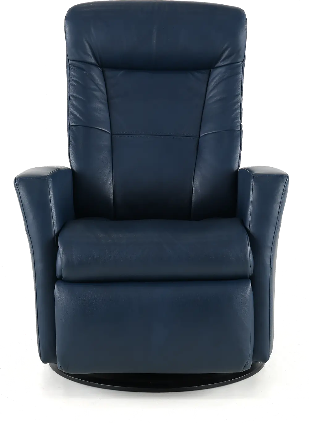 Grove Blue Standard Leather Swivel Glider Power Recliner with Adjustable Headrest-1