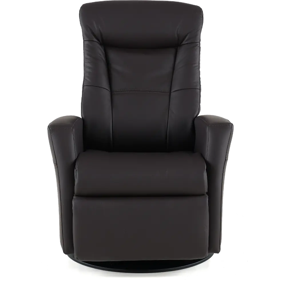 Grove Brown Standard Leather Swivel Glider Power Recliner with Adjustable Headrest-1