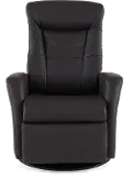 Grove Brown Standard Leather Swivel Glider Power Recliner with Adjustable Headrest