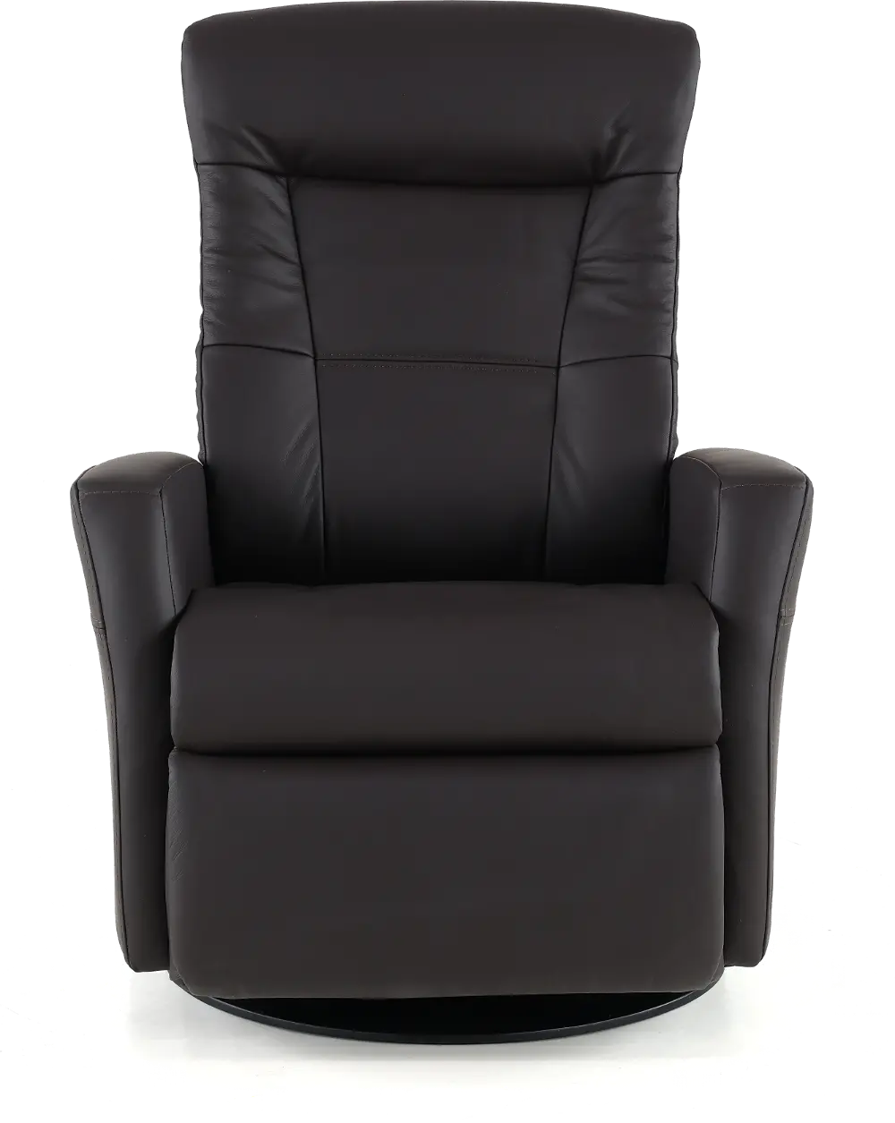 Grove Brown Large Leather Swivel Glider Power Recliner with Adjustable Headrest-1
