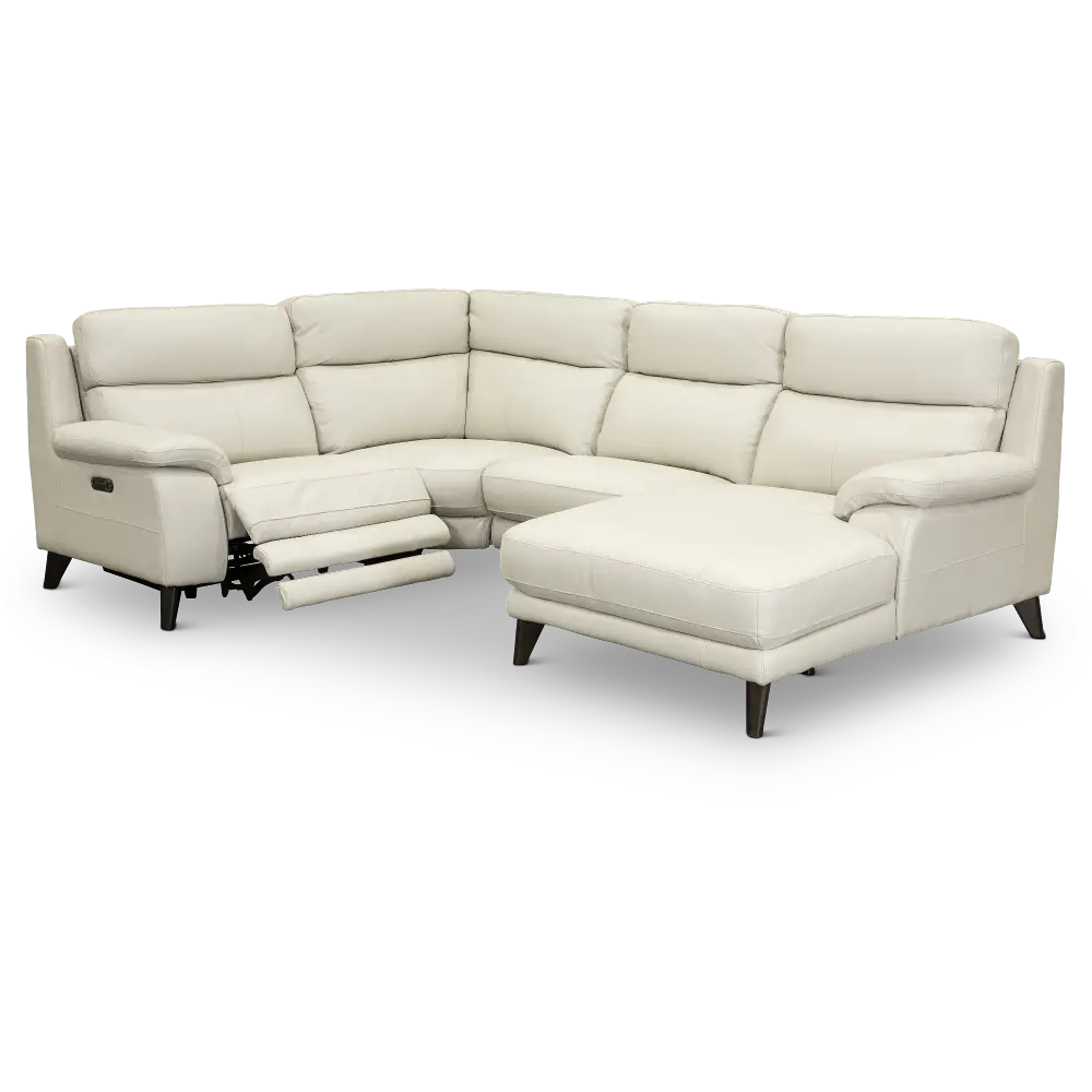 Venice White 4 Piece Power Reclining Sectional-1