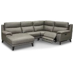 Venice Gray 4 Piece Power Reclining Sectional