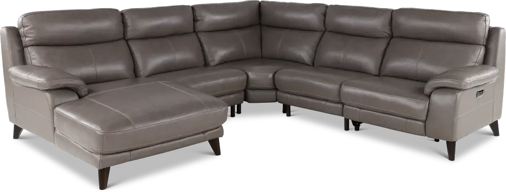 Venice Gray 5 Piece Power Reclining Sectional-1