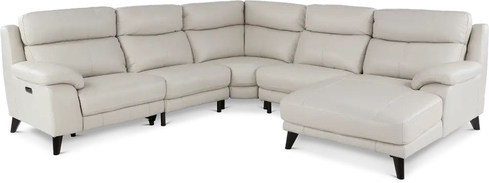 Venice White 5 Piece Power Reclining Sectional-1