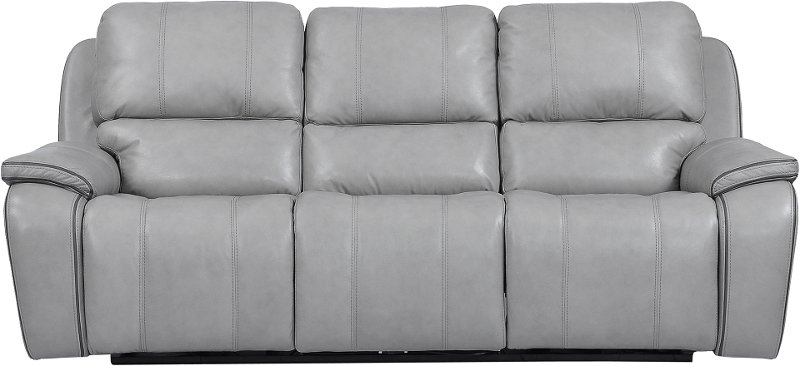 Mist Light Gray Leather Match Power, Light Grey Leather Reclining Sofa Set