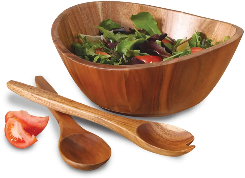 Natural Trends 3 Piece Acacia Wood Salad Bowl Set-1