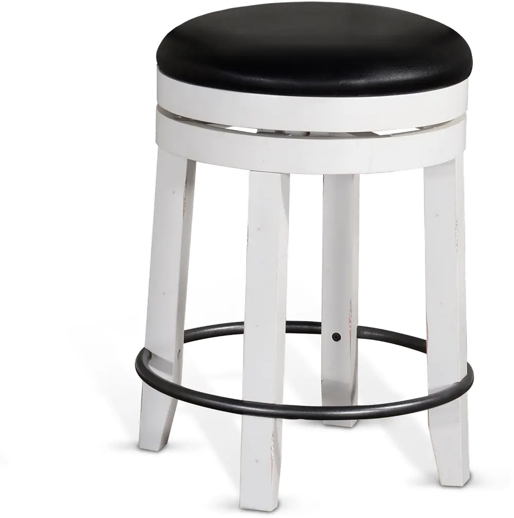 Bourbon County White and Black Swivel Counter Height Stool-1