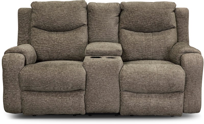 Casual Mink Power Reclining Console, Best Power Reclining Sofa And Loveseat