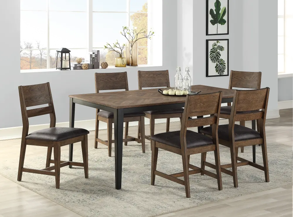 Rustic Brown 5 Piece Dining Set - Maxwell-1