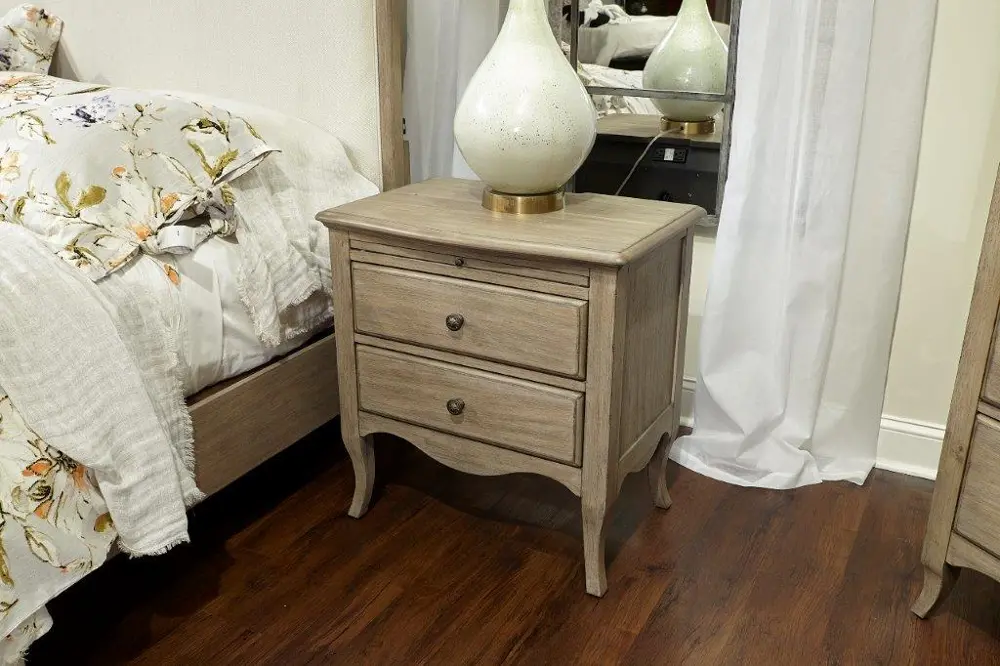 Traditional Oat Beige Nightstand - Provence-1