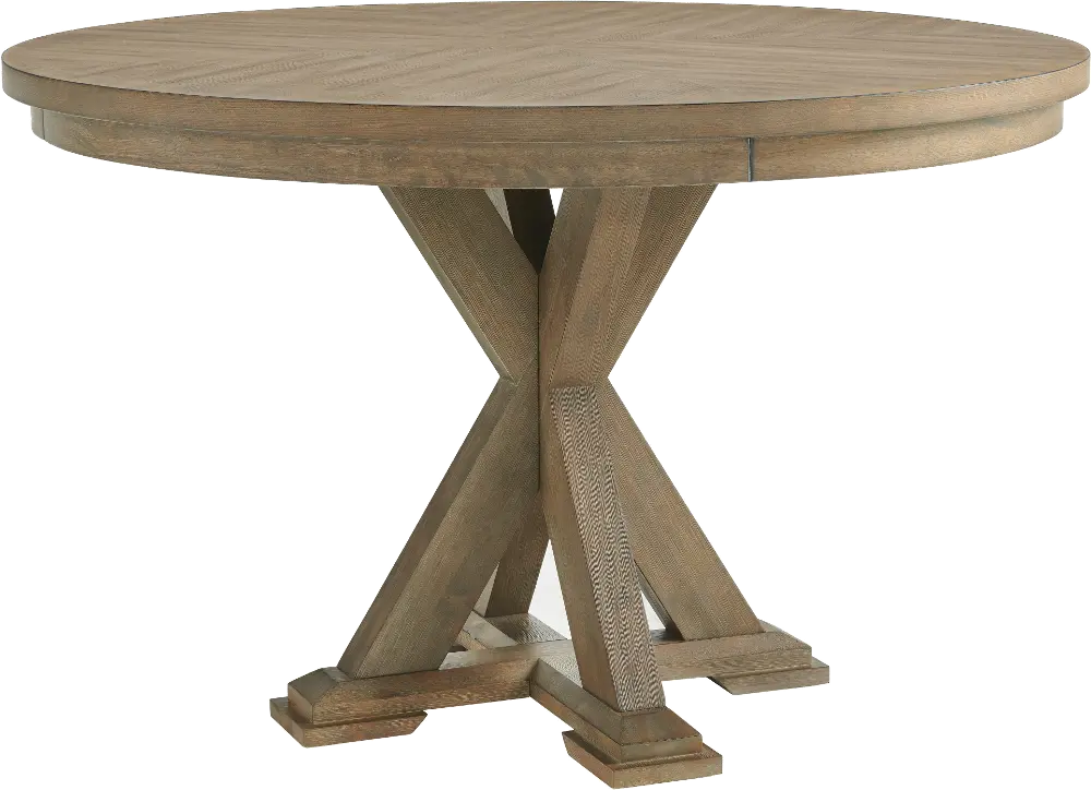 Chevron Gray Wash Round Dining Room Table-1