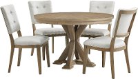 Gray Wash 5 Piece Round Dining Room Set Chevron Rc Willey Furniture Store