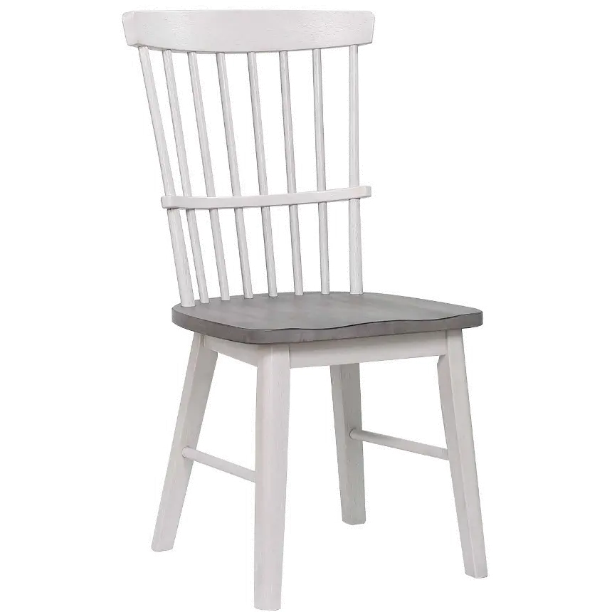 Newark White and Gray Dining Room Chair-1