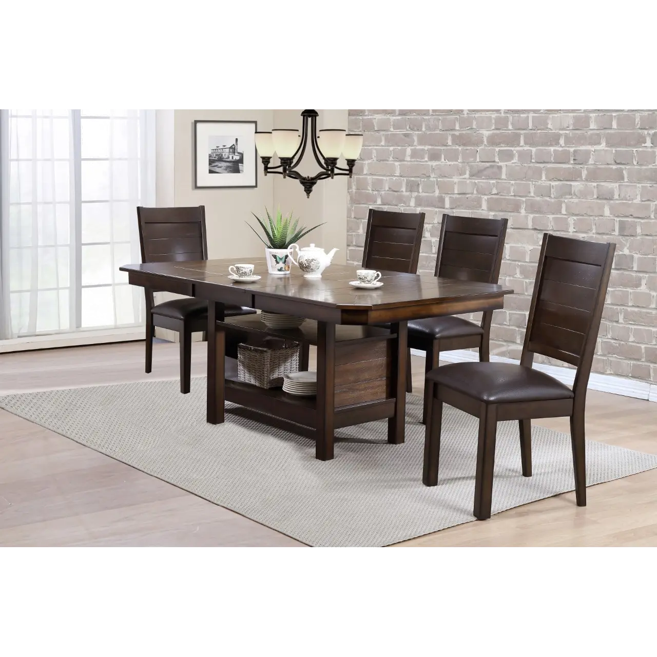 Madison Dark Brown 5 Piece Dining Set-1