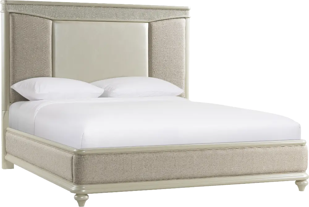 Traditional Pearl King Upholstered Bed - Starlight-1