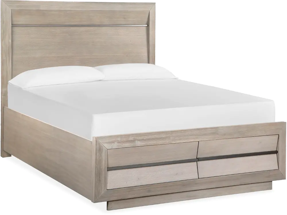 Modern Sandstone King Storage Bed - Palisade-1