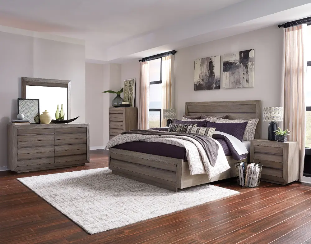Modern Sandstone 4 Piece King Bedroom Set - Palisade-1