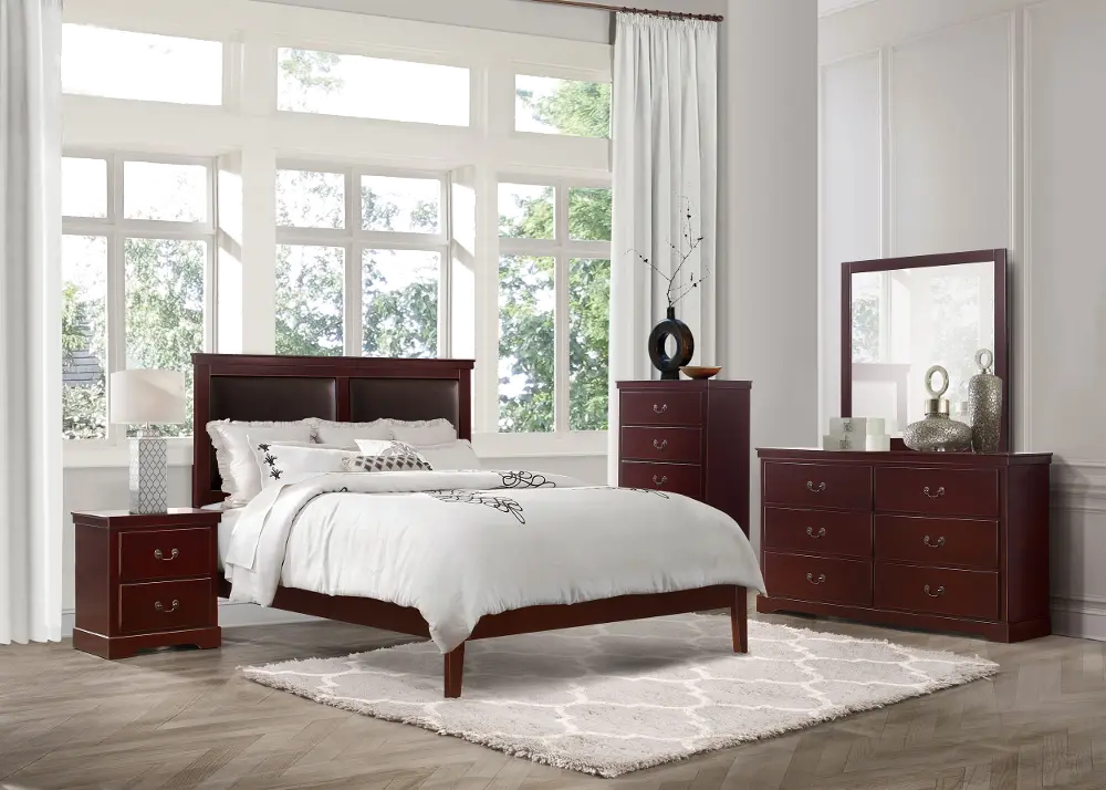 Seabright Cherry Brown 4 Piece King Bedroom Set-1