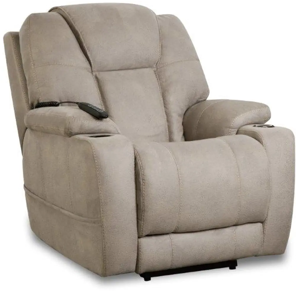 Tan Heat and Cool Power Recliner - Oasis-1