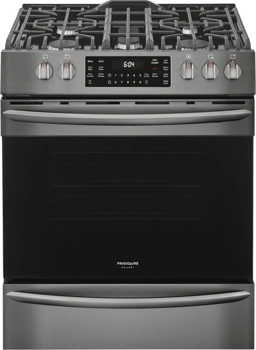 FGGH3047VD Frigidaire Gallery 5.6 cu. ft. Gas Slide-in Range with Convection Cooking - 30 Inch Black Stainless Steel-1