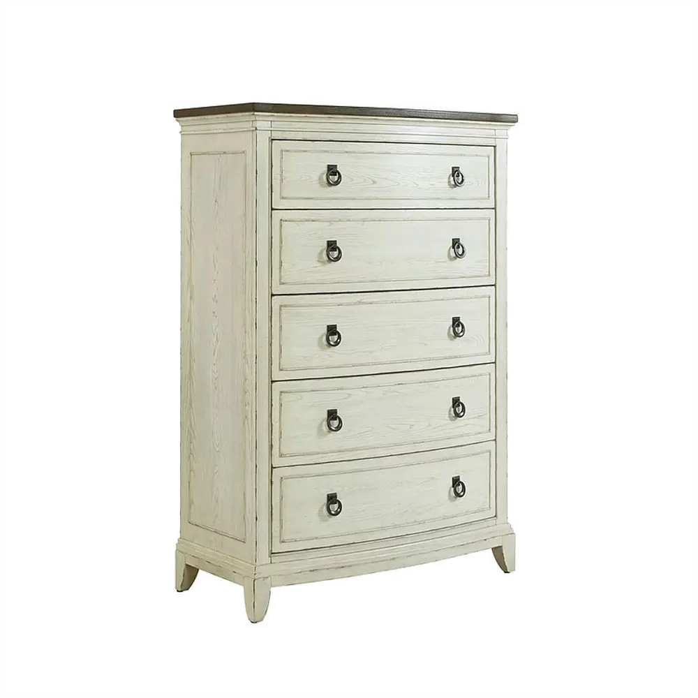 Country Distressed White Chest of Drawers - Chapel Hill-1