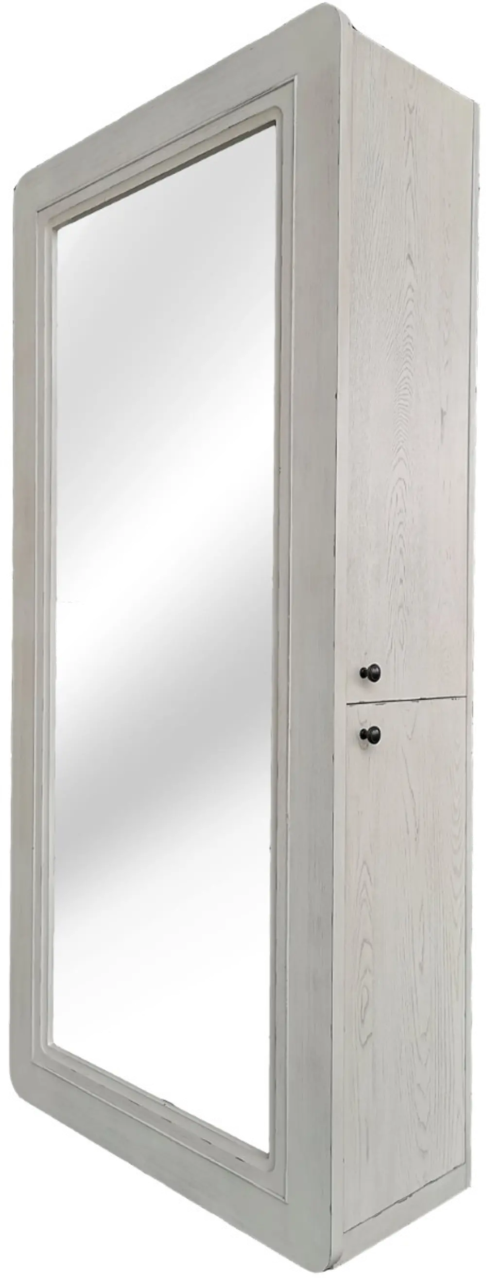 Country Distressed White Mirror Wardrobe - Chapel Hill-1