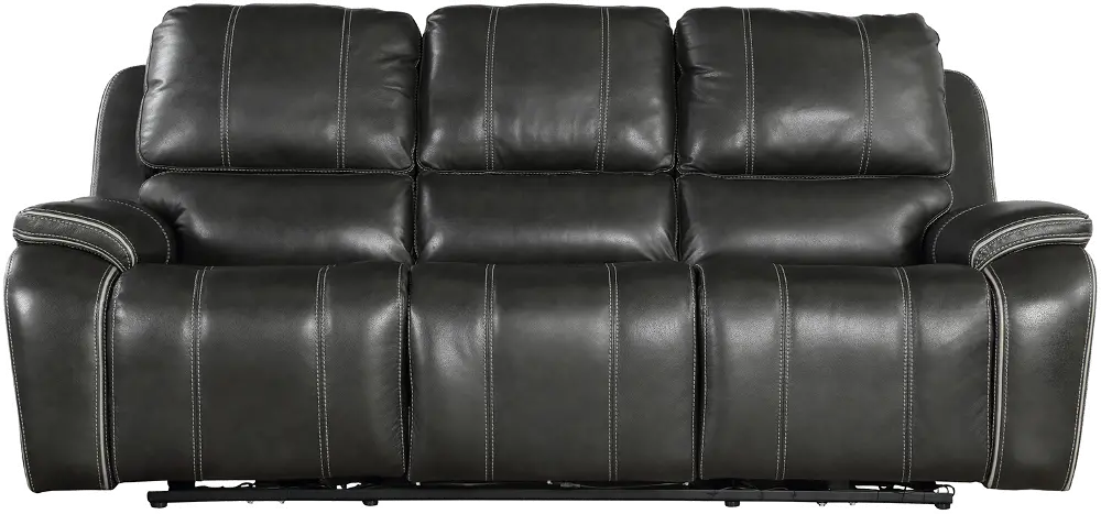 Harry Cyclone Dark Gray Leather-Match Power Reclining Sofa-1