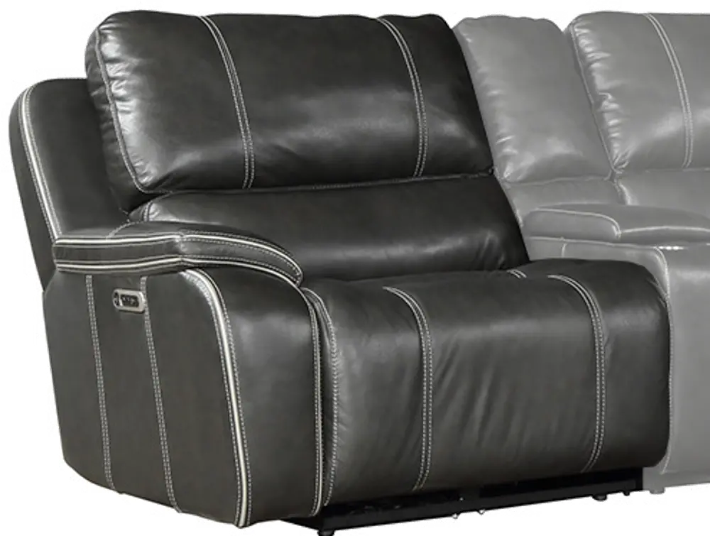 Harry Cyclone Dark Gray Leather-Match Left-Arm Facing Power Recliner with Power Headrest, Lumbar and USB-1