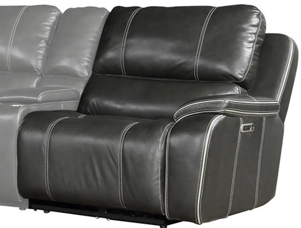 Harry Cyclone Dark Gray Leather-Match Right-Arm Facing Power Recliner with Power Headrest, Lumbar and USB-1