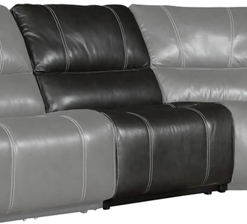 Harry Cyclone Dark Gray Leather-Match Armless Chair-1