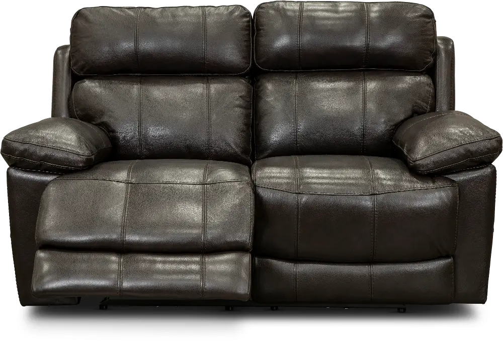 Integrity Chocolate Brown Leather-Match Power Reclining Loveseat-1