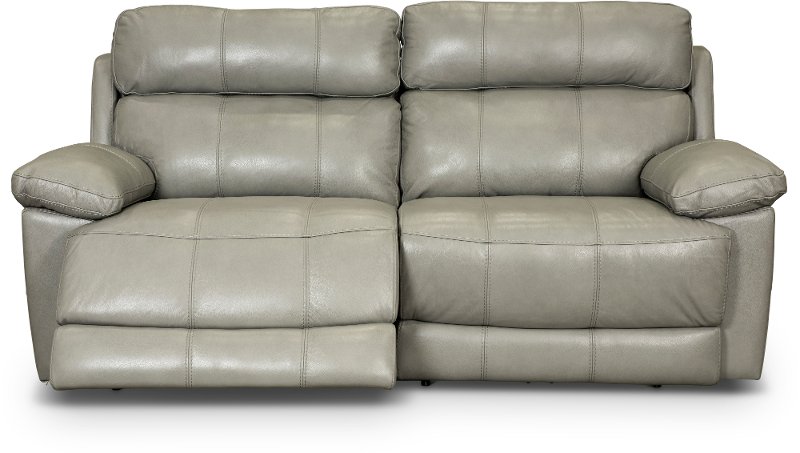 Slate Gray Leather Match Power, Leather Power Recliner Sofa Gray