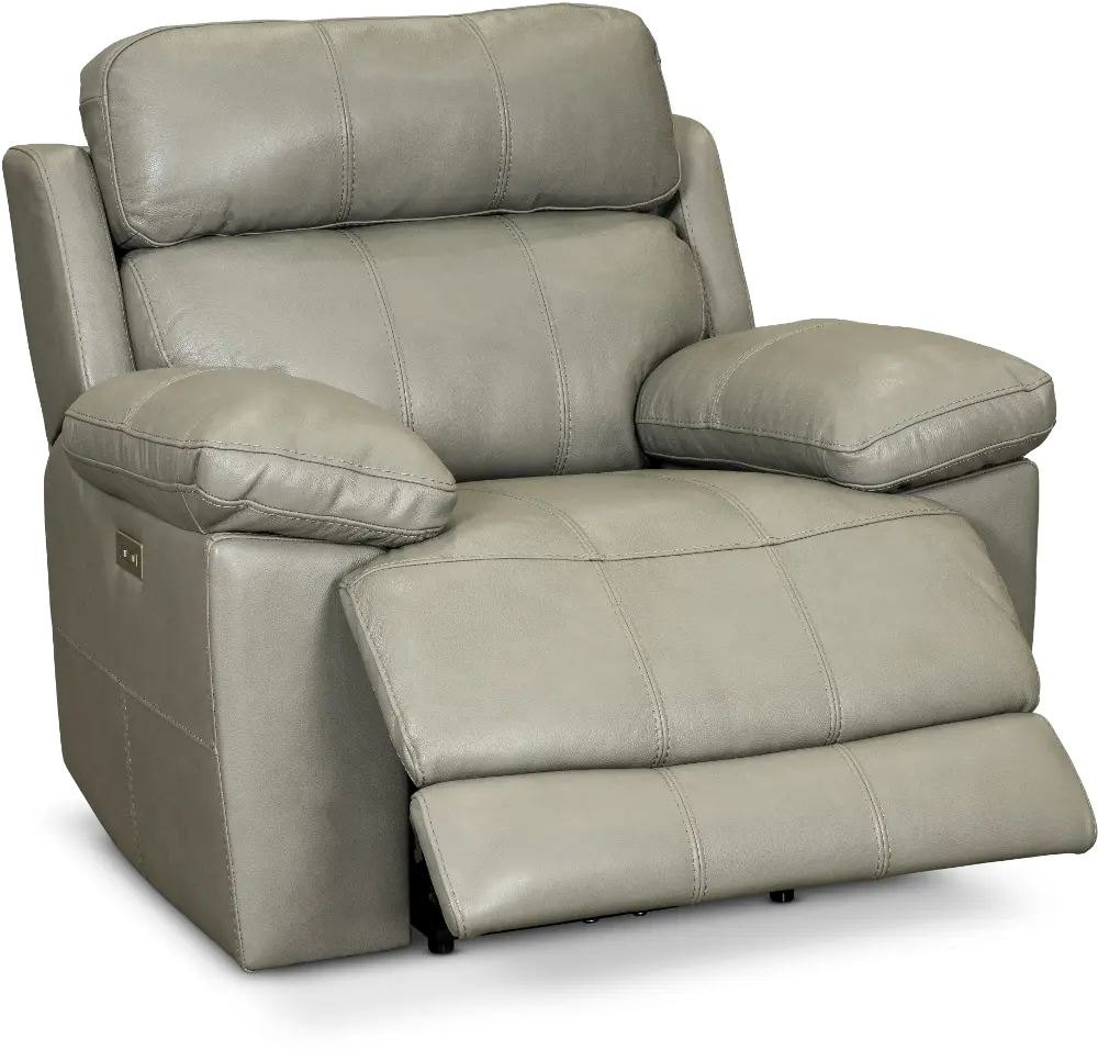 Integrity Slate Gray Leather-Match Power Recliner-1