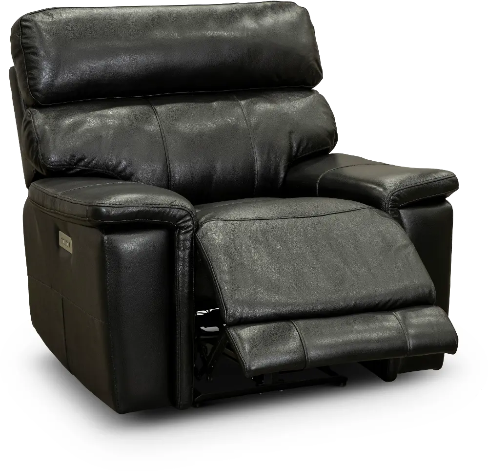 Integrity Onyx Black Leather-Match Power Recliner-1