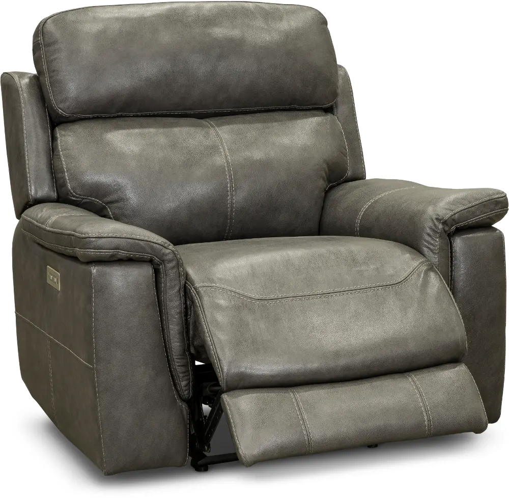 Integrity Graphite Gray Leather-Match Power Recliner-1