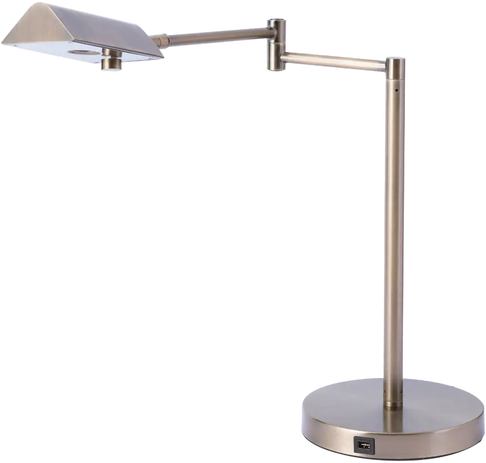 Chrome Metal LED Desk Lamp with USB - Pharma-1