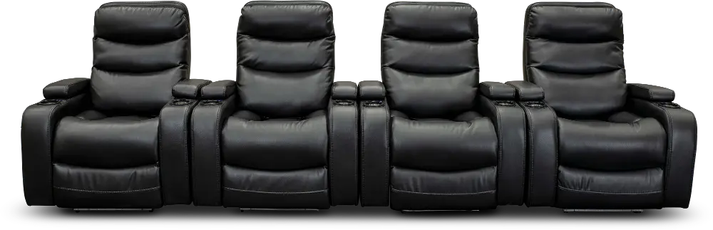 Cinema Black 4 Piece Power Home Theater Seating-1